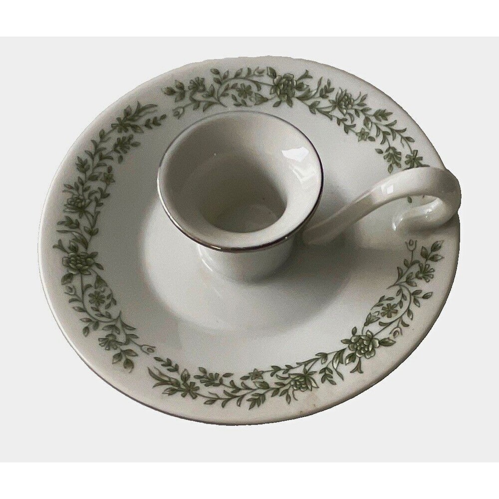 Mikasa Fine China G9059 White/Green Floral Japan Cup & Saucer 2-Piece Set
